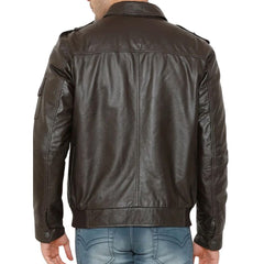 Classic Brown Bomber Leather Jacket - The Leather Jackets