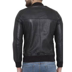 Lambskin Black Bomber Leather Jacket - The Leather Jackets