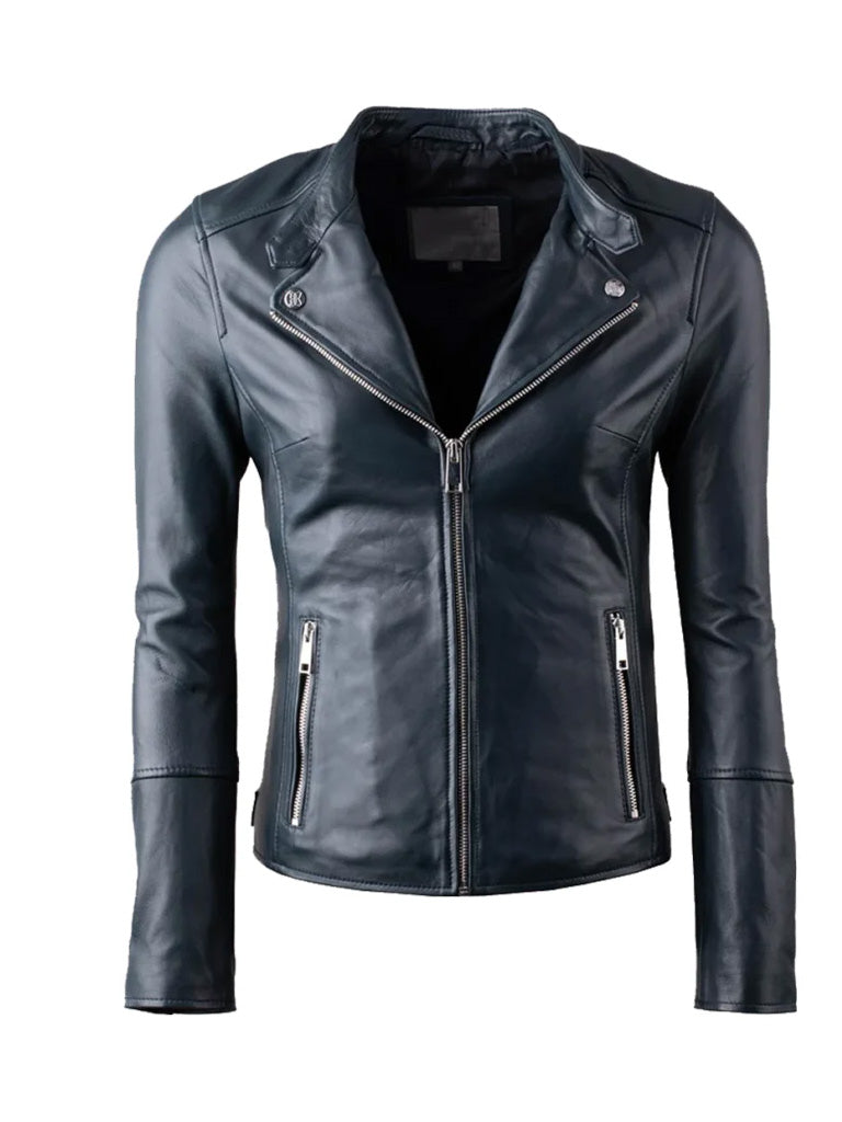 Black Biker Genuine Leather Jacket - The Leather Jackets