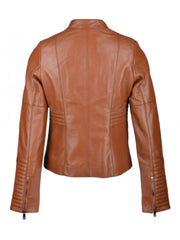 Tan Brown Biker Genuine leather Jacket - The Leather Jackets