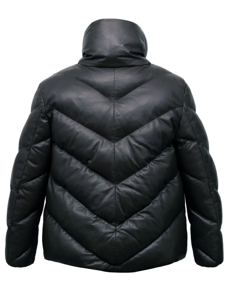 Black Padded Leather Jacket - The Leather Jackets