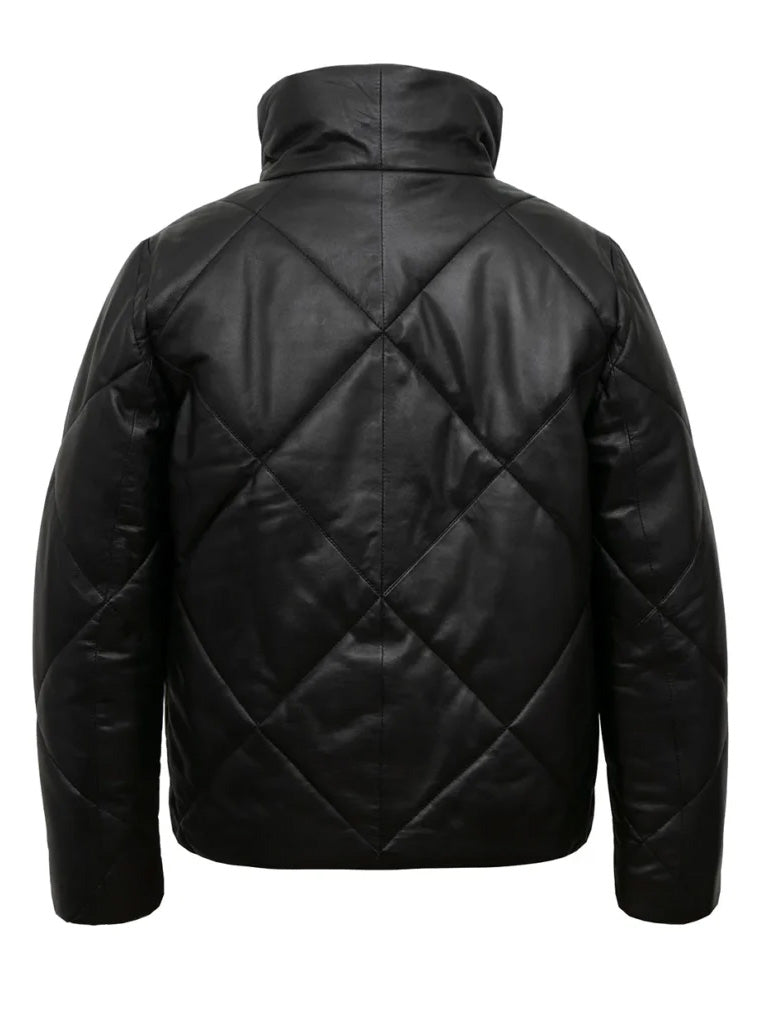 Black Quilted Leather Jacket - The Leather Jackets