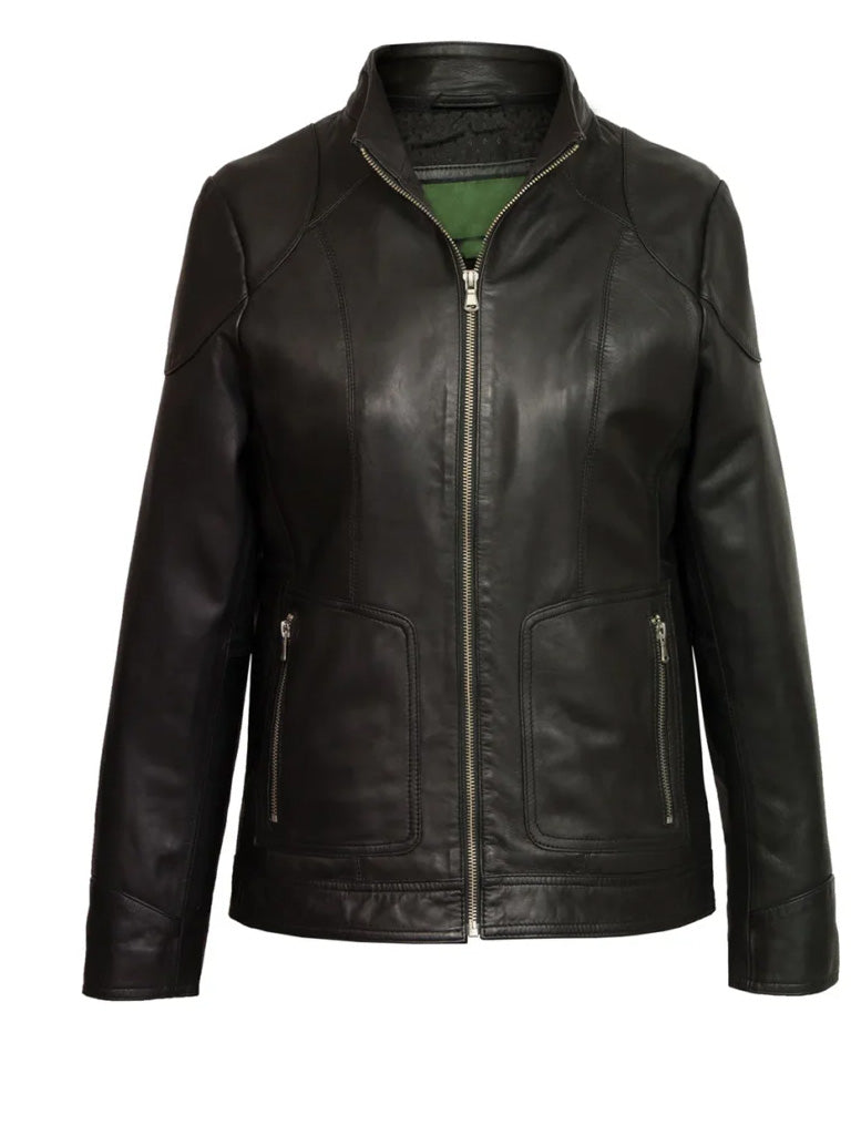 Black Hooded Genuine Leather Jacket - The Leather Jackets