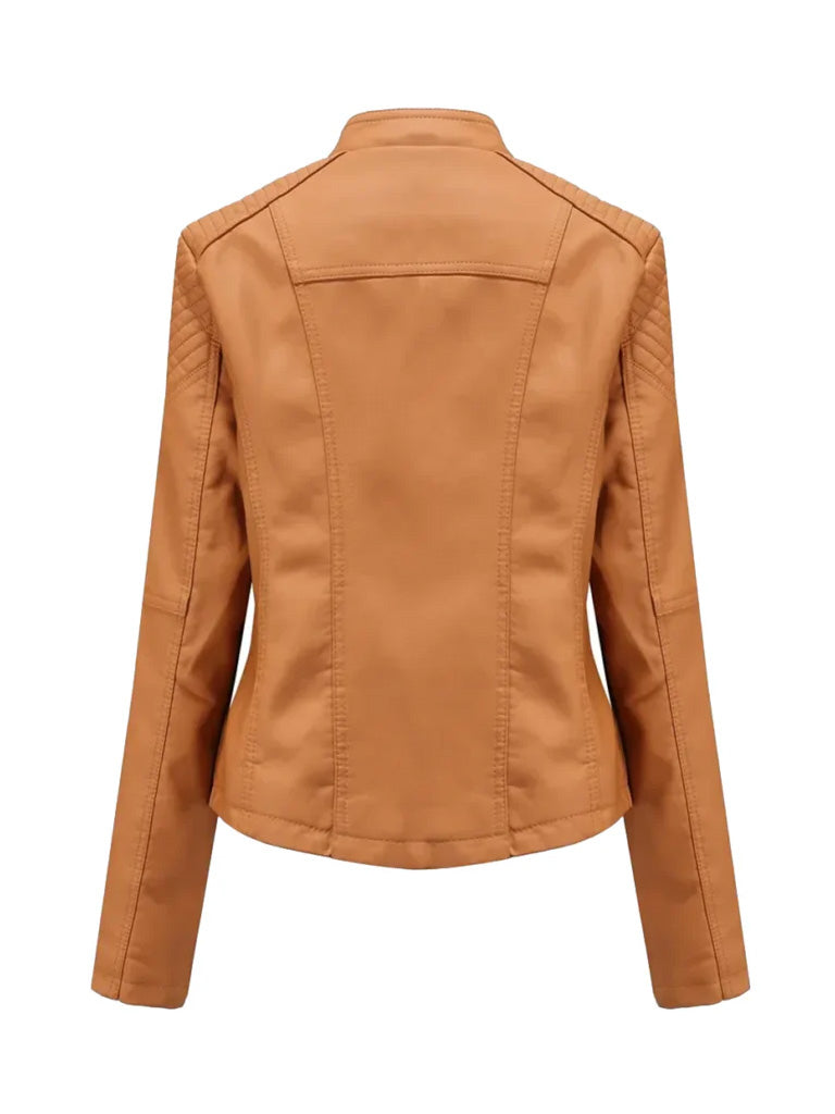 Tan Brown Blazer Style Leather Jacket - The Leather Jackets