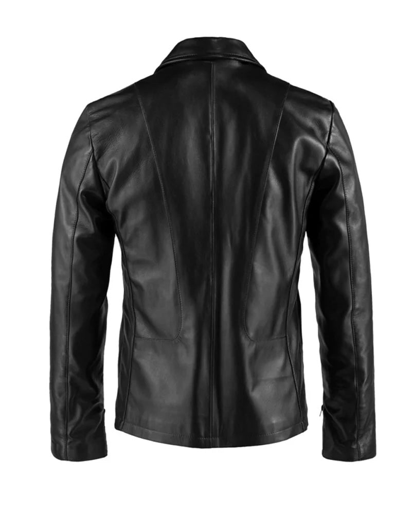 Black Shirt Style Leather Jacket - The Leather Jackets