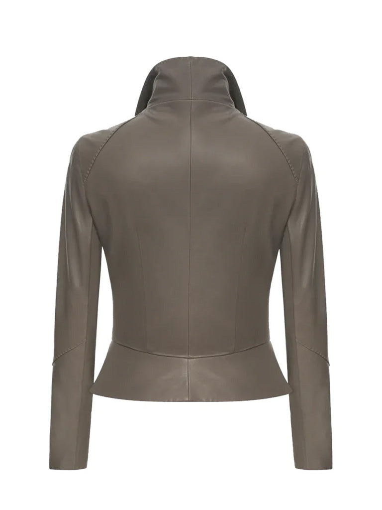 Grey Biker Leather Jacket - The Leather Jackets