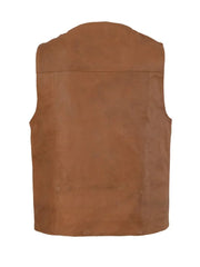 Classic Tan Brown Real Leather Vest
