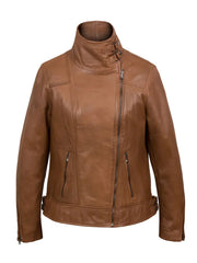 Cowl Neck Biker Leather Jacket - The Leather Jackets