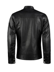 Black and Red Stripe Camber Genuine leather jacket