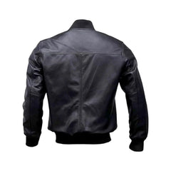Black Bomber Leather Jacket - The Leather Jackets
