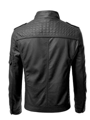 Black Quilted Leather Jacket