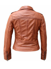 Woddy Brown Biker Leather Jacket