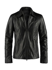 Black Biker loaf Leather Jacket