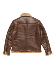 Tan Brown Shearling Leather Jacket