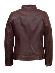 Burgundy Biker Leather Jacket