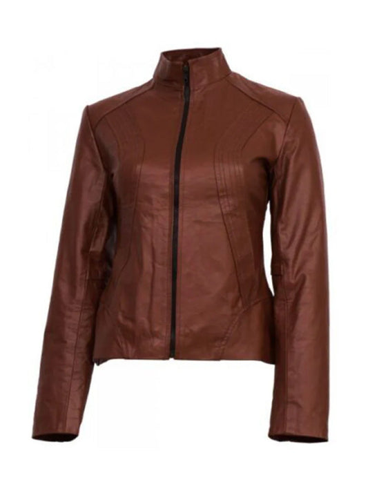 Dark Brown Long Sleeve Genuine leather Jacket - The Leather Jackets