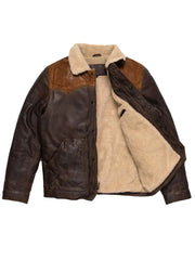Brown Sherpa Genuine Leather Jacket - The Leather Jackets