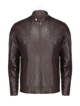 Dark Brown Slim Fit Genuine Leather Jacket