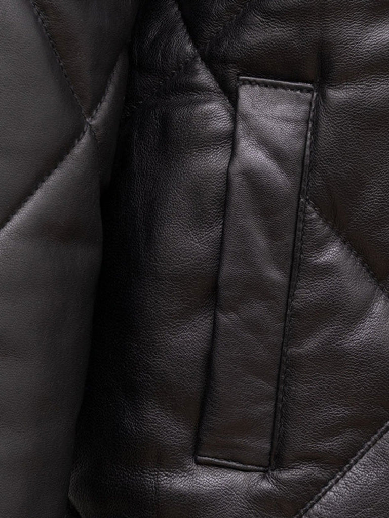 Black Quilted Leather Jacket - The Leather Jackets