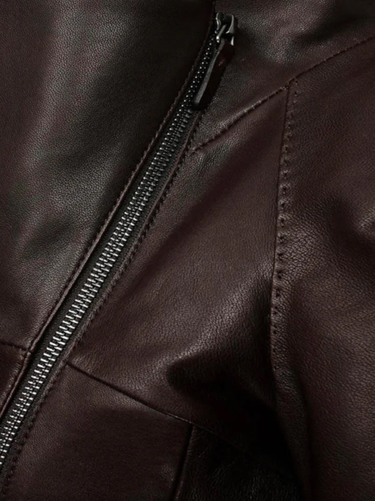 Brown Bitter Casual Leather Jacket - The Leather Jackets
