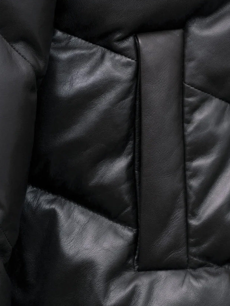 Black Padded Leather Jacket - The Leather Jackets