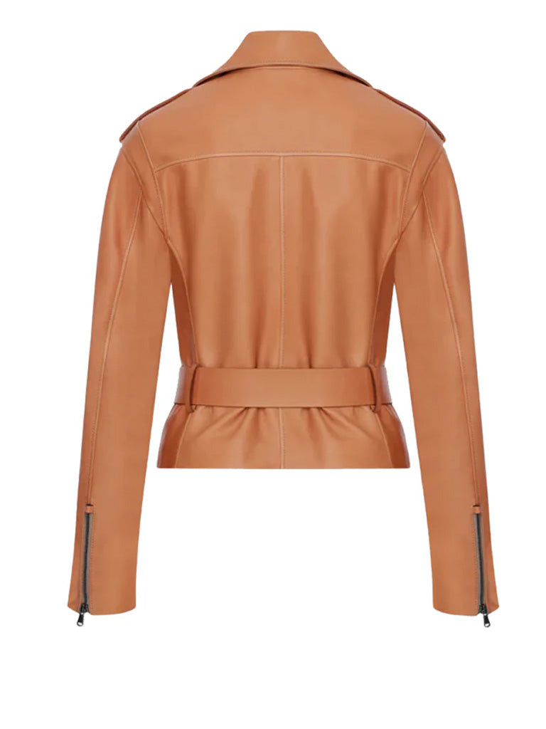 Tan Brown Biker Leather Jacket - The Leather Jackets