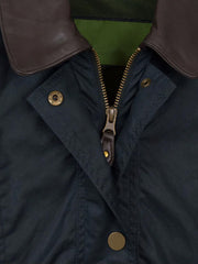 Blue Genuine Leather Long Coat