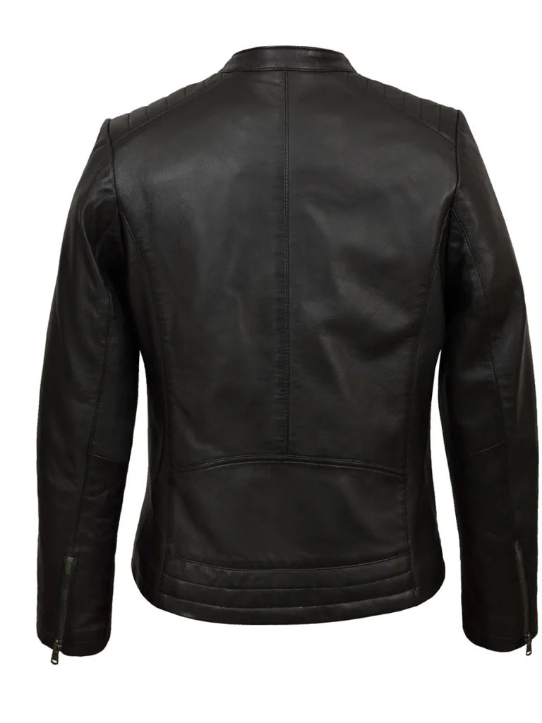 Biker Black Genuine Leather Jacket - The Leather Jackets