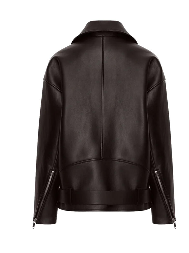 Black Biker Real Leather Jacket - The Leather Jackets