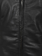 Short Round Collar Style Leather Jacket - The Leather Jackets