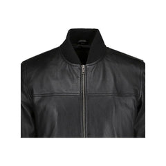 Black Bomber Leather Jacket - The Leather Jackets