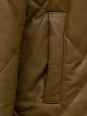 Coffee Quilted Leather Jacket - The Leather Jackets