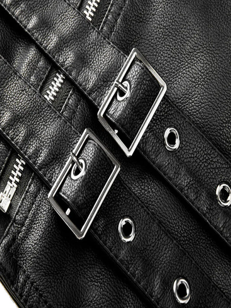 Black Lapel Biker Style Genuine Leather Jacket - The Leather Jackets