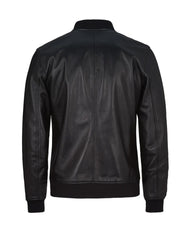 Black Bomber Genuine Leather Jacket