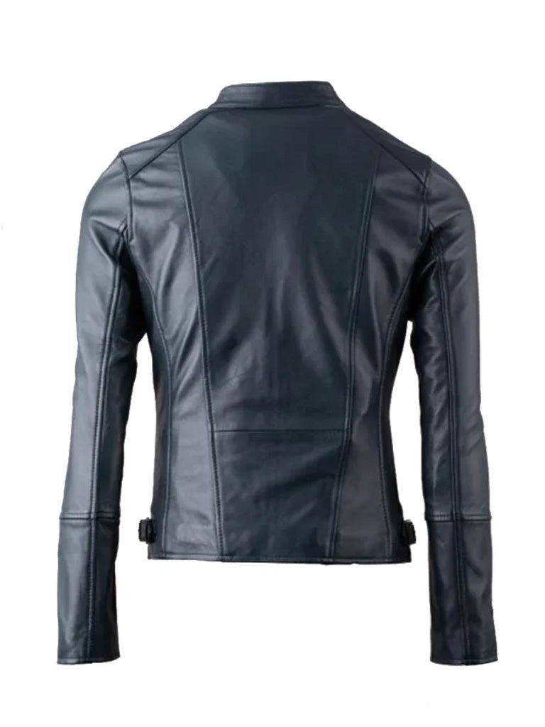 Black Biker Genuine Leather Jacket - The Leather Jackets