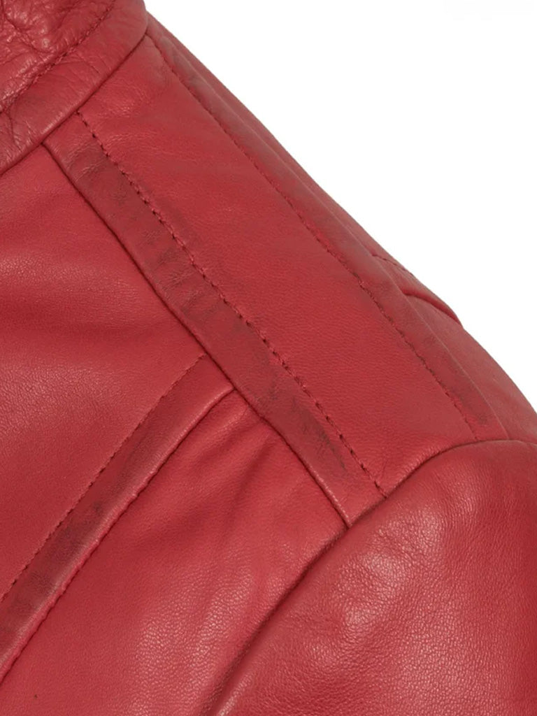 Red Biker Leather Jacket - The Leather Jackets