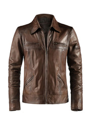 Shirt Style Genuine Leather Jacket - The Leather Jackets