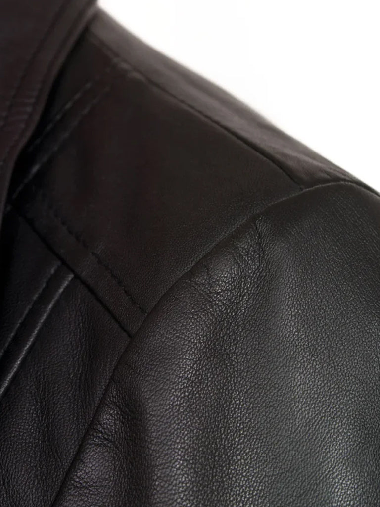 Lapel Slim Style Leather Jacket - The Leather Jackets