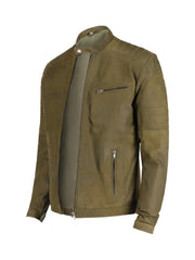 Green Biker Genuine Leather Jacket - The Leather Jackets