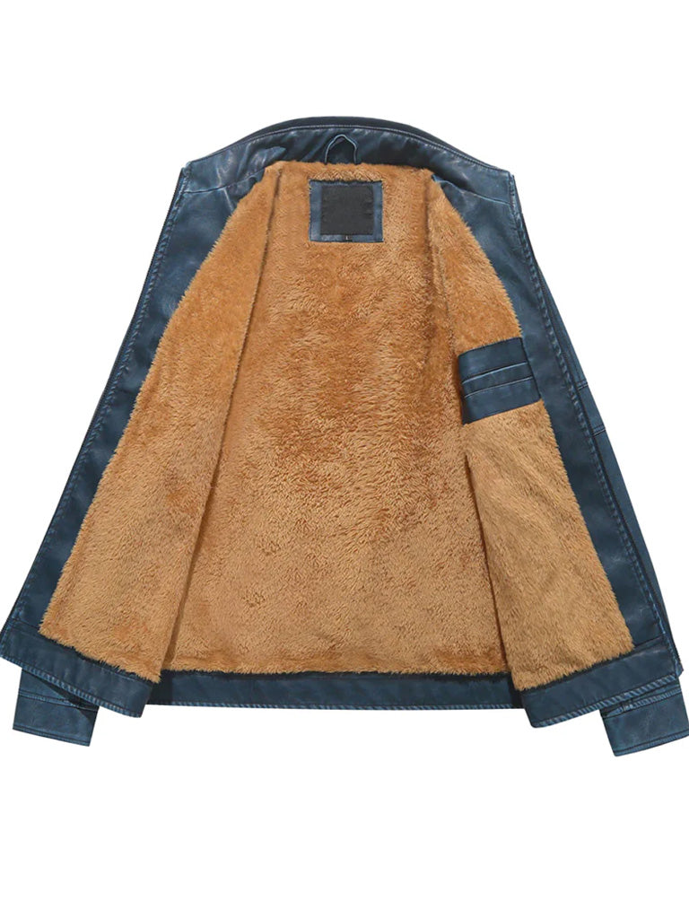 Biker Trucker Style Leather Jacket - The Leather Jackets