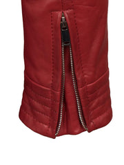 Red Biker Leather Jacket - The Leather Jackets
