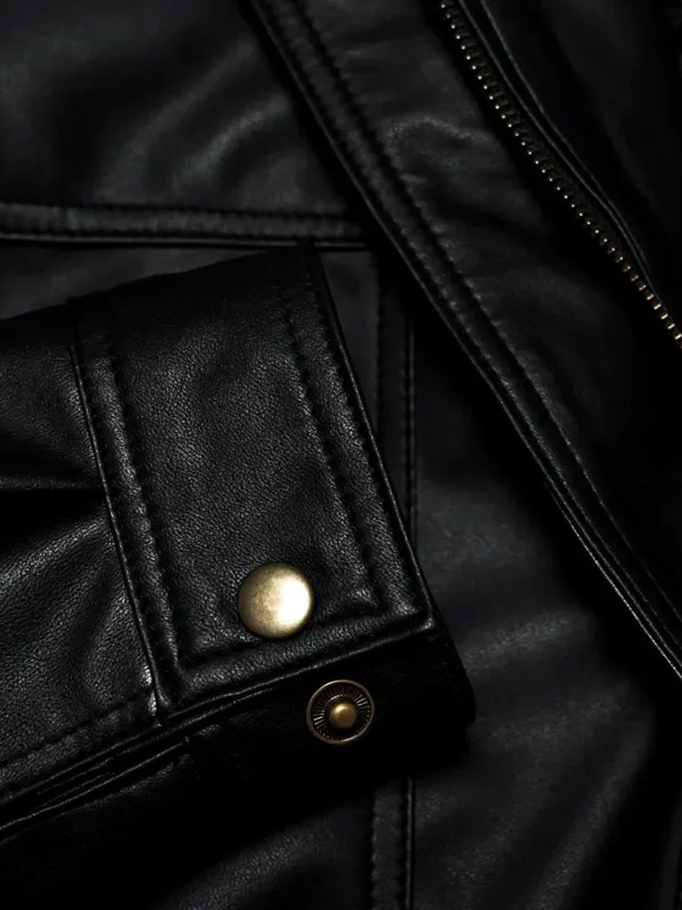90's vintage Black leather Jacket - The Leather Jackets