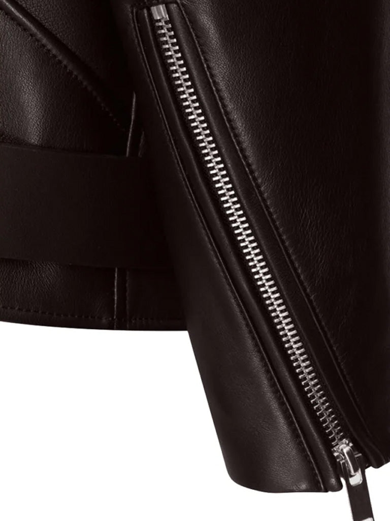 Black Biker Genuine Leather Jacket - The Leather Jackets