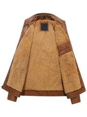 Brown Biker Trucker Style Leather Jacket - The Leather Jackets