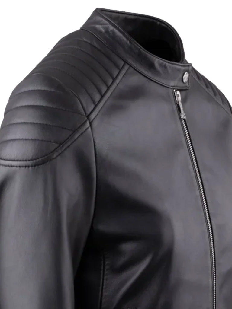 Quilted Biker Real Leather Jacket - The Leather Jackets