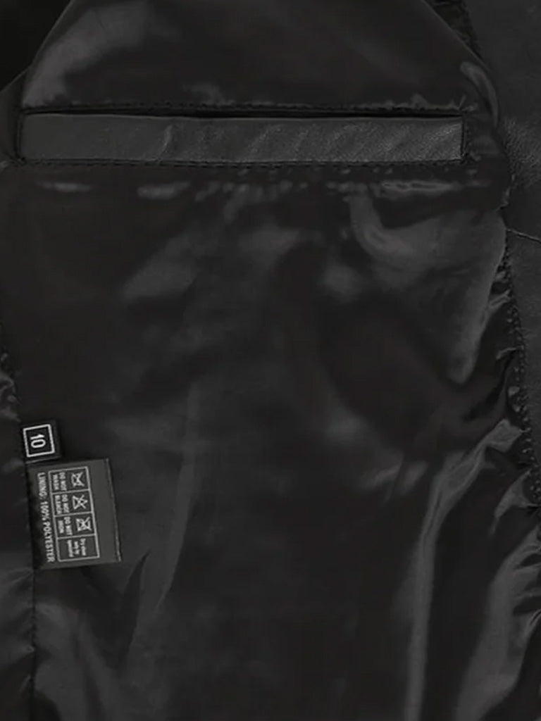 Collar Less Black Quilted Leather Jacket - The Leather Jackets