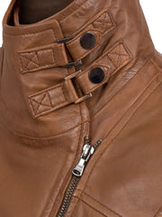 Cowl Neck Biker Leather Jacket - The Leather Jackets