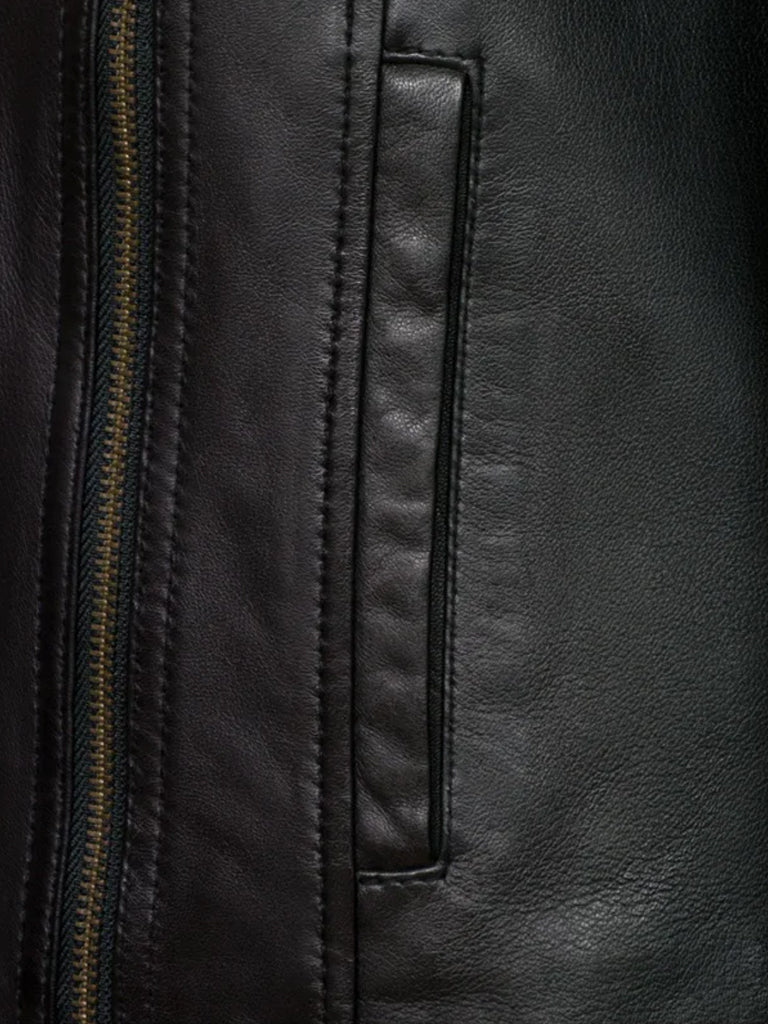 Lapel Slim Style Leather Jacket - The Leather Jackets