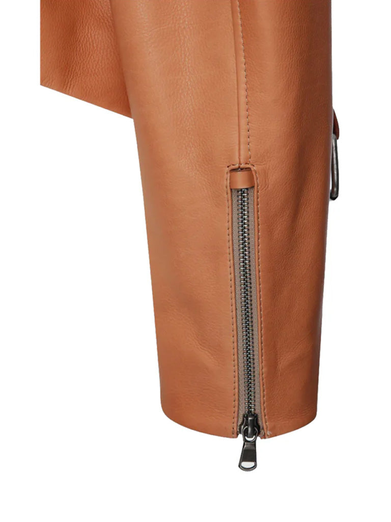 Tan Brown Biker Leather Jacket - The Leather Jackets