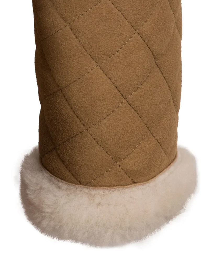 Tan Brown Shearling Leather Jacket - The Leather Jackets